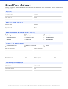 First page of General Power of Attorney