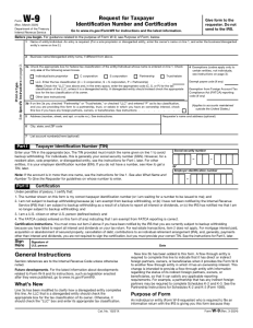 First page of IRS Form W-9