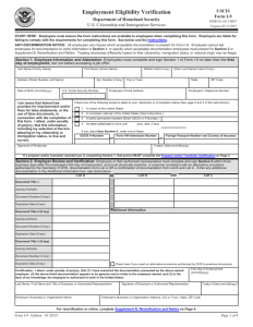 First page of USCIS Form I-9